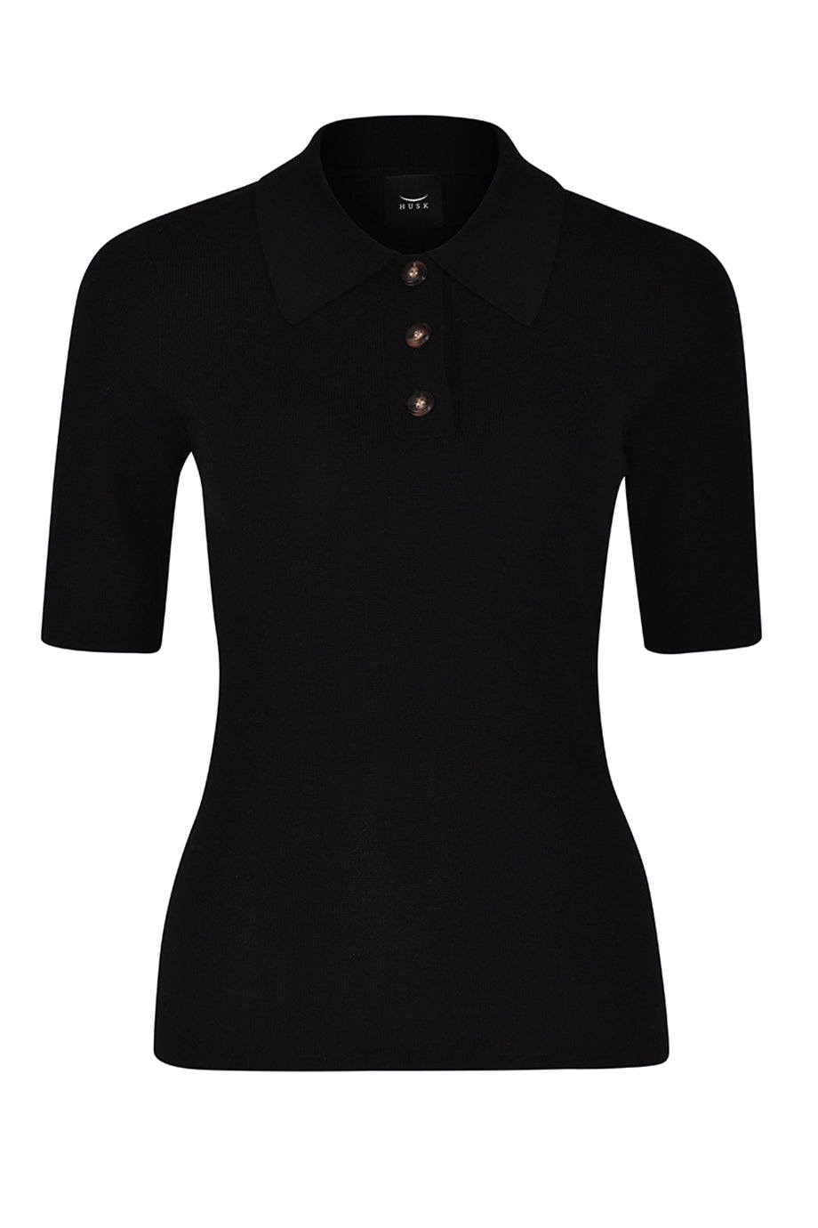 Husk POLO KNIT - Black