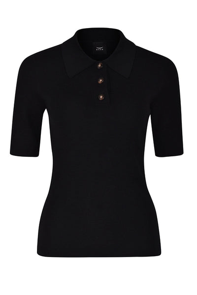 Husk POLO KNIT - Black