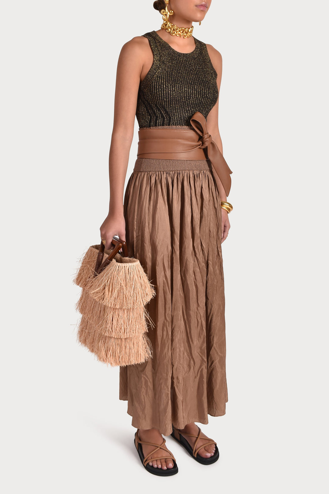 Husk ATLAS SKIRT - Taupe