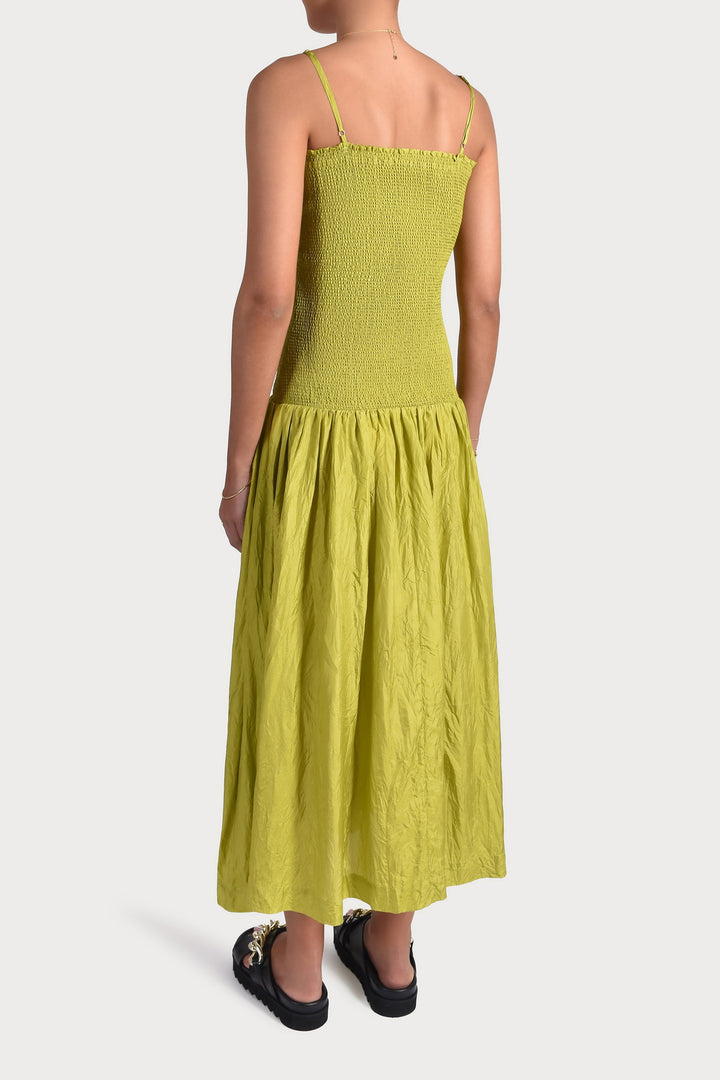 Husk LUNA DRESS - Chartreuse