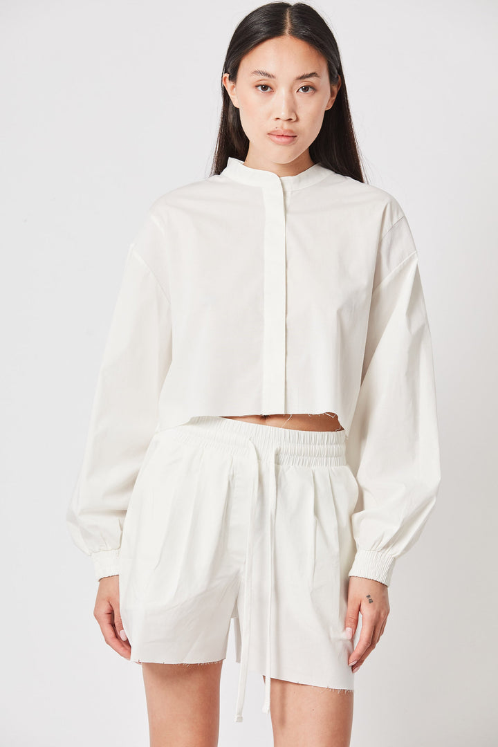 Thom Krom Crop Blouse - White