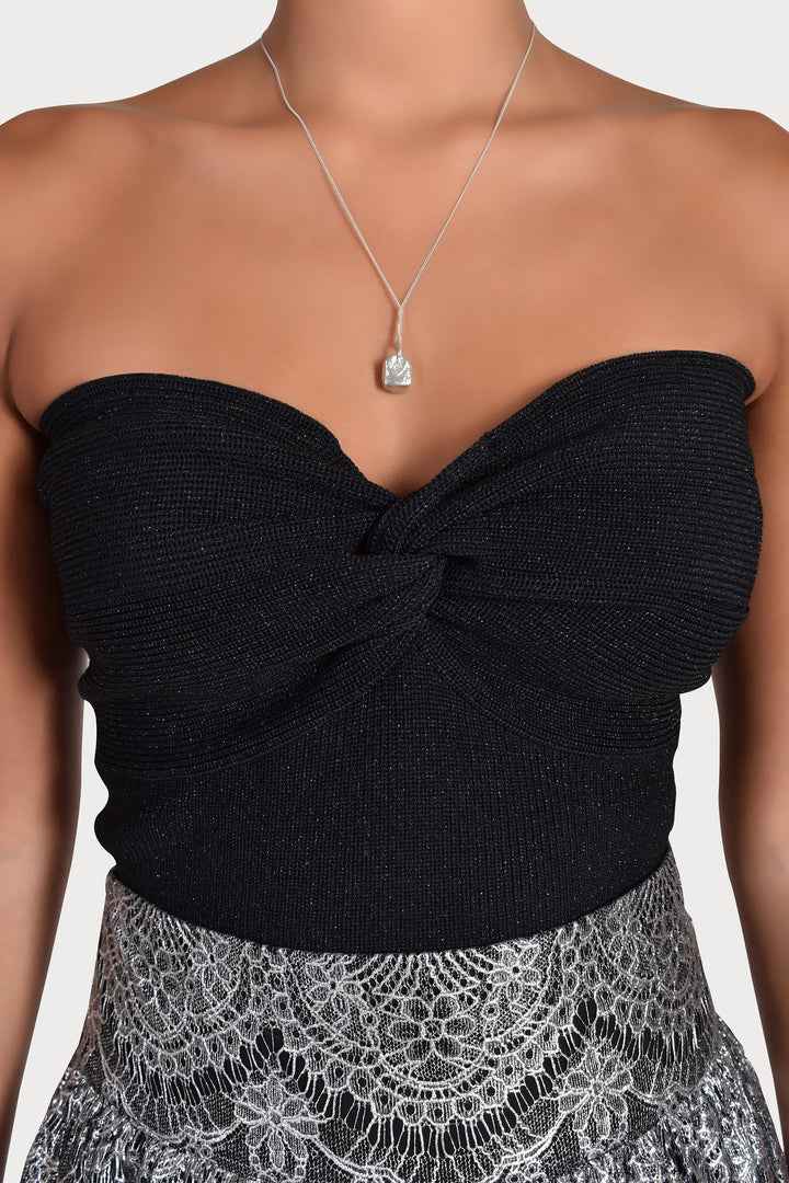 Husk KNIT BUSTIER - Black